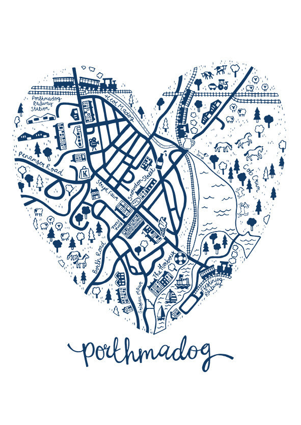 Porthmadog Print Tea Towel from Glosters